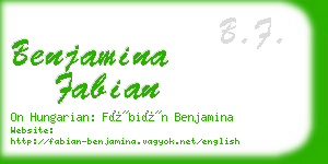 benjamina fabian business card